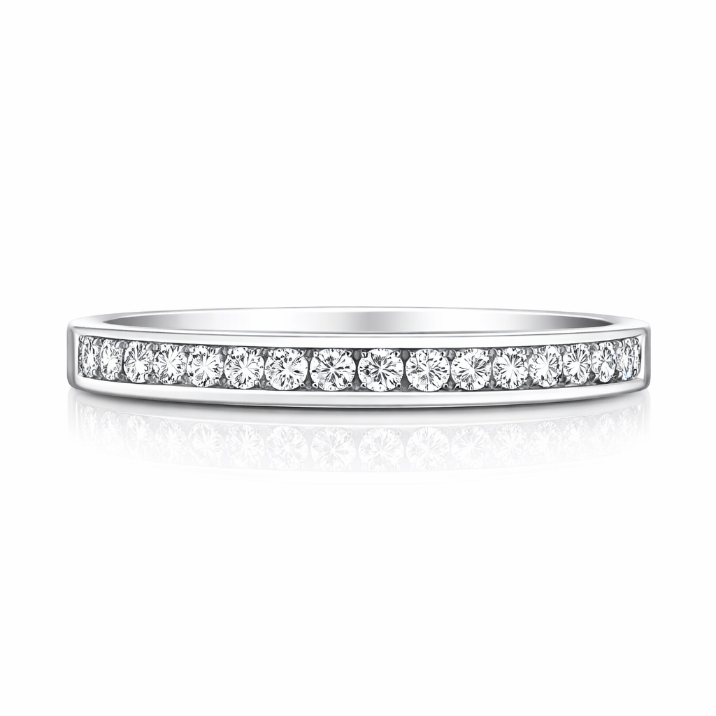 18ct White Gold 0.14ct Diamond Channel Set Half Eternity Ring 14984 Image 2