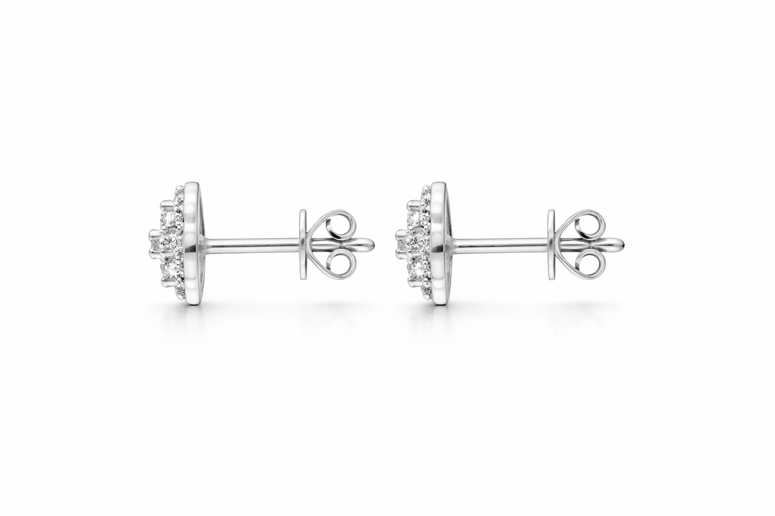 18ct White Gold 0.33ct Diamond Square Cluster Stud Earrings DMN-2778 Image 2
