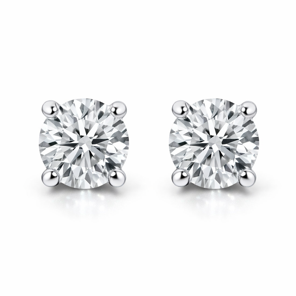 18ct White Gold 0.40ct Diamond Claw Set Solitaire Stud Earrings DMN-1889 Image 1