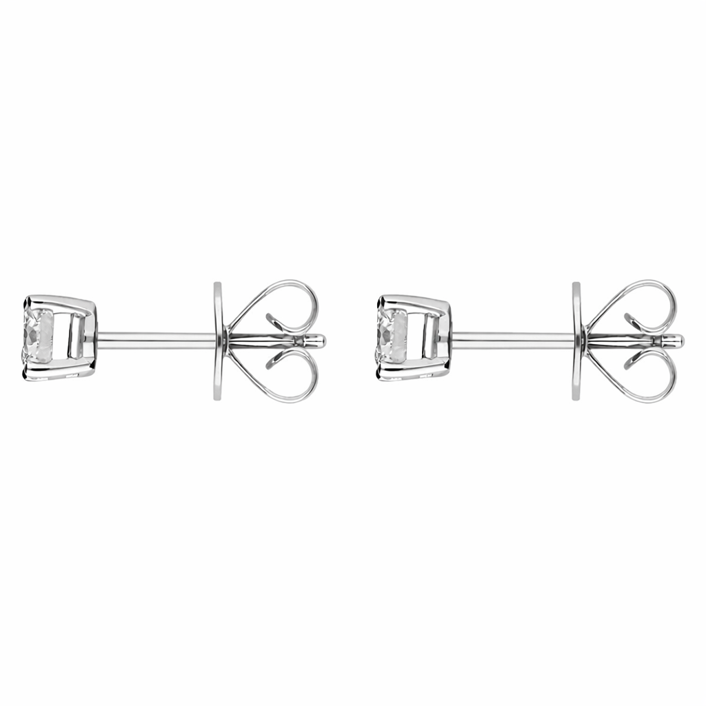18ct White Gold 0.40ct Diamond Claw Set Solitaire Stud Earrings DMN-1889 Image 2