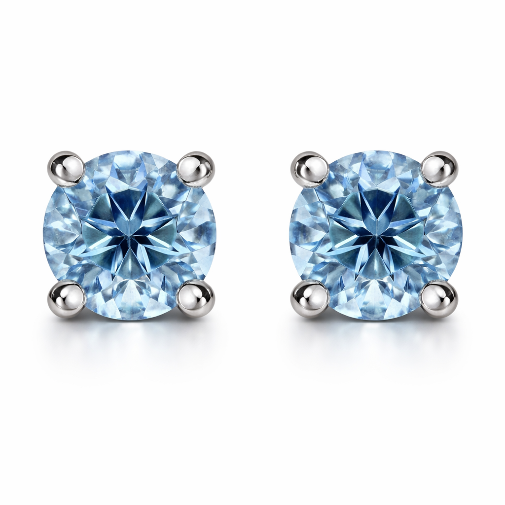 18ct White Gold 0.47ct Aquamarine Stud Earrings DMN-2786 Image 1
