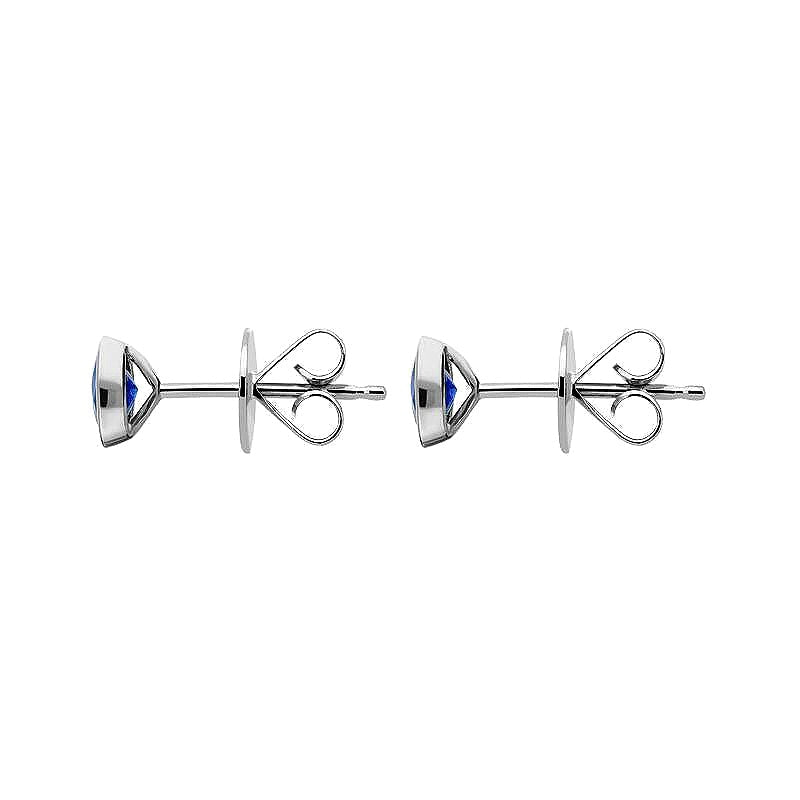 18ct White Gold 0.50ct Sapphire Solitaire Stud Earrings DMN-2003 Image 3