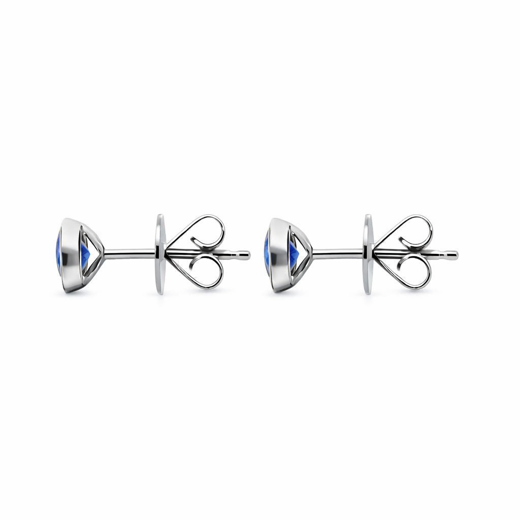 18ct White Gold 0.65ct Sapphire Martini Stud Earrings DMN-2160 Image 2