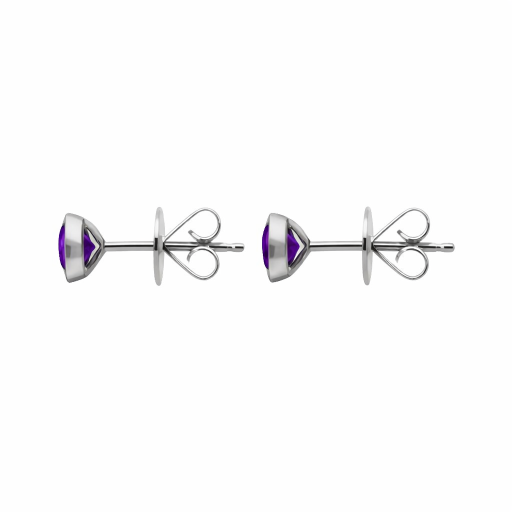 18ct White Gold 0.88ct Amethyst Round Stud Earrings 12850A3 Image 2