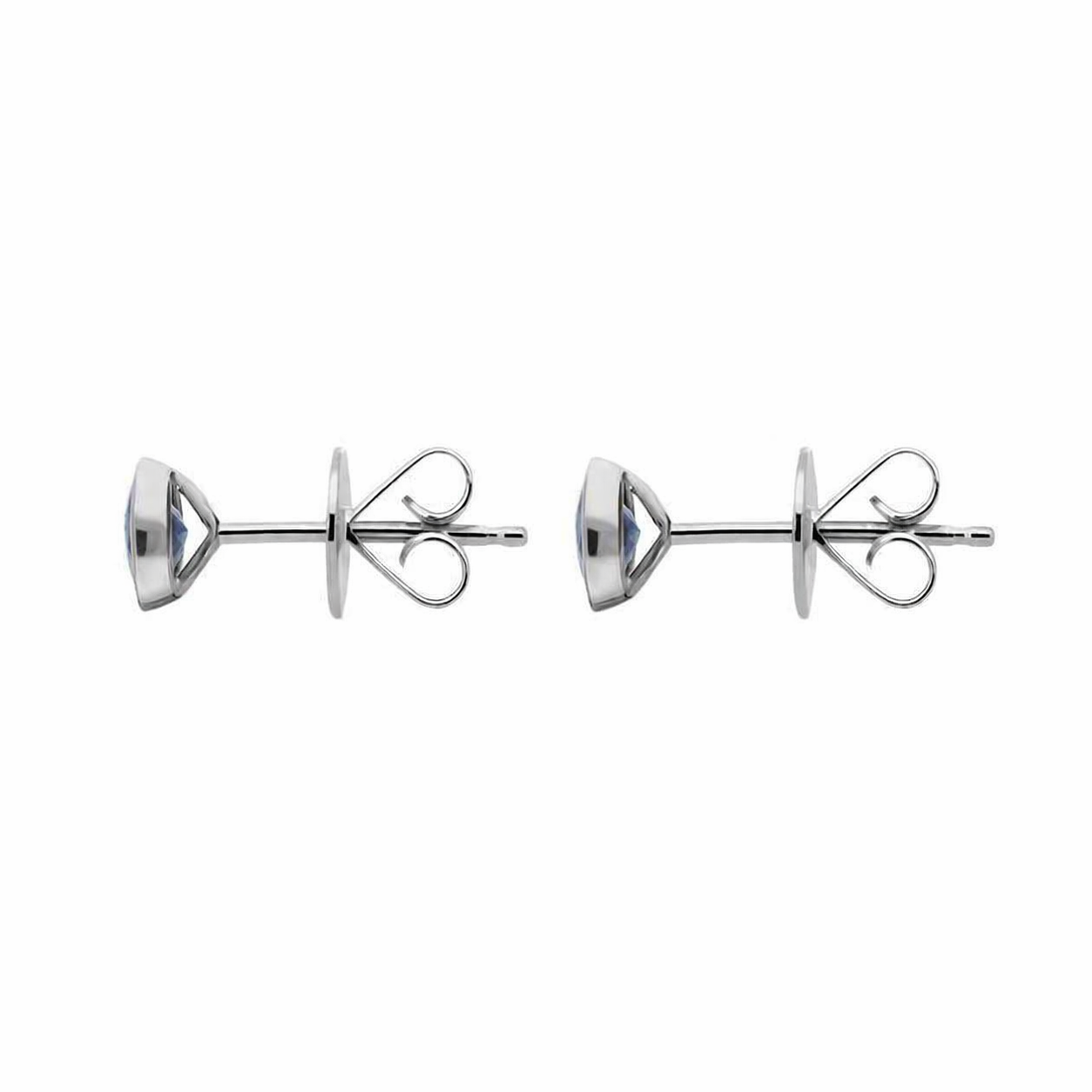 18ct White Gold 0.88ct Aquamarine Solitaire Stud Earrings 12850A3 Image 2