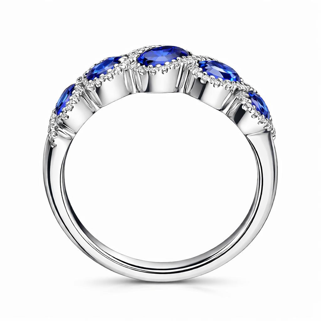 18ct White Gold 1.62ct Sapphire and Diamond Dress Ring DMN-1403 Image 2