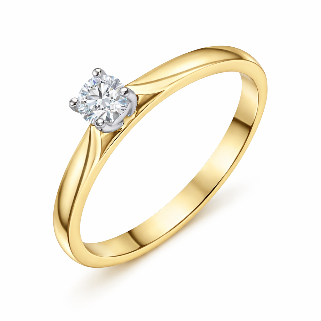 18ct Yellow Gold 0.15ct Brilliant Cut Diamond Solitaire Ring DMN-2144 Image 1