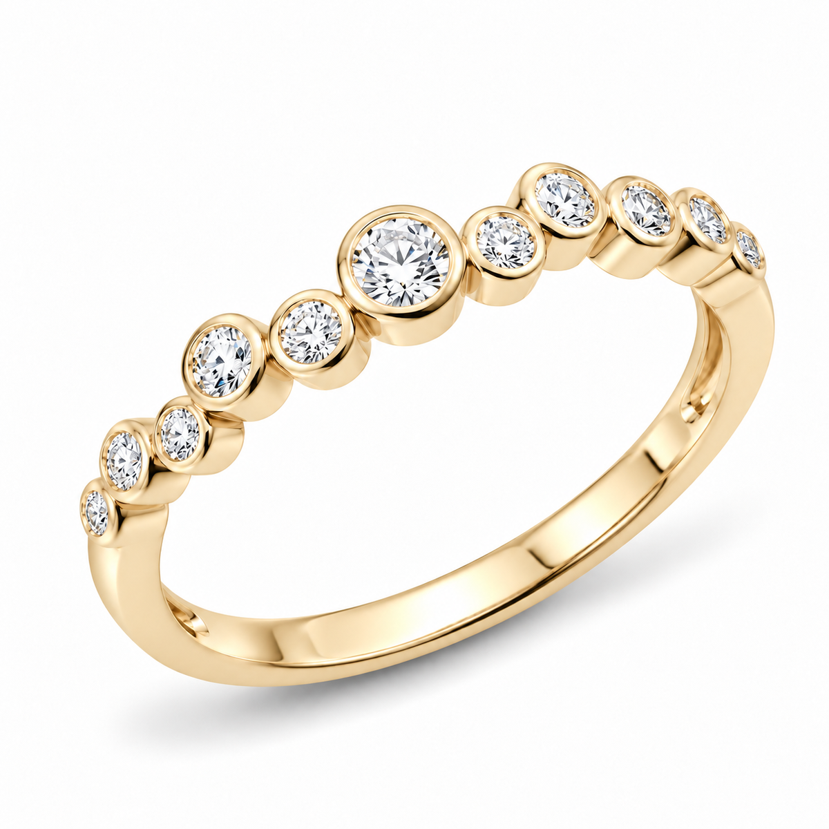 18ct Yellow Gold 0.32ct Diamond Bubble Ring