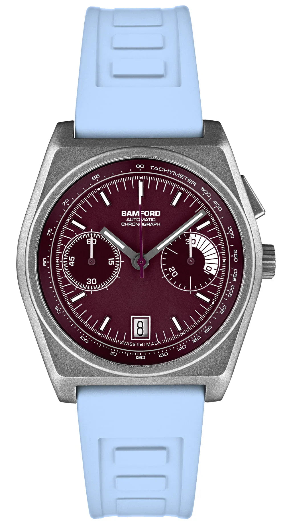 Bamford Titanium B347 Claret and White Watch