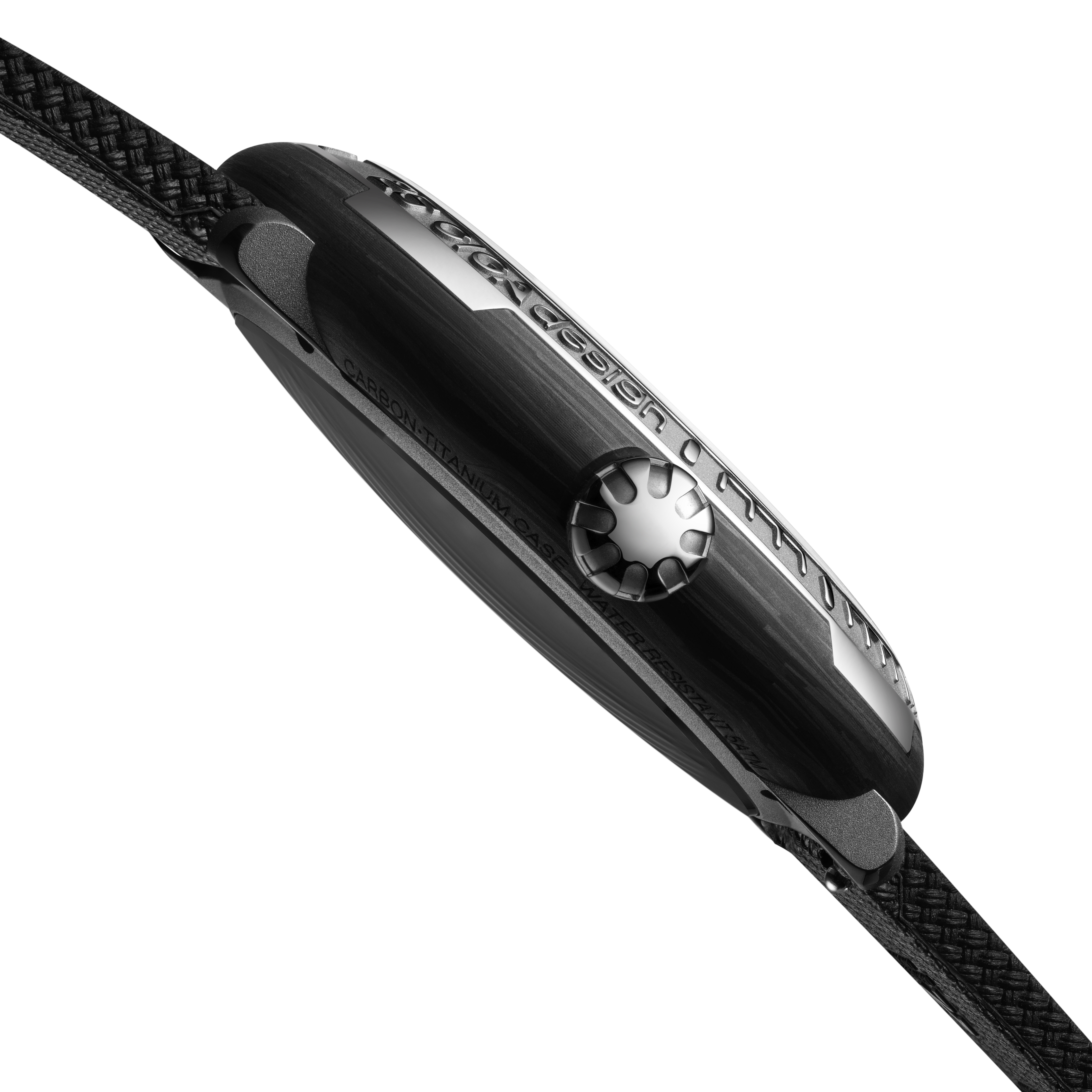 CIGA Design Racing Inspired Vector Carbon Skeleton Watch Side Profile View