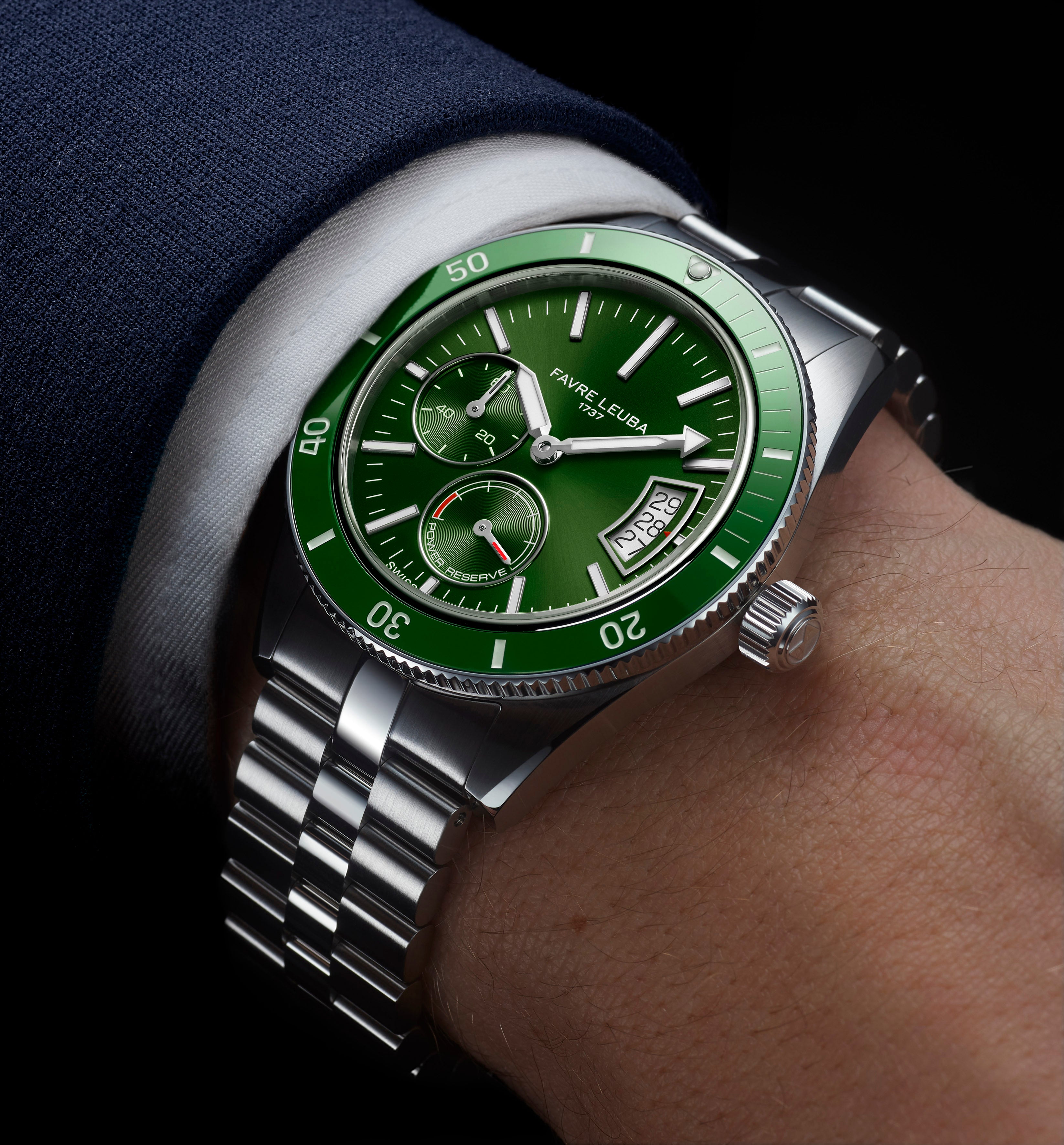 Favre Leuba Deep Raider Power Reserve Watch 00.20310.109.03.200 Lifestyle Wrist Shot 1