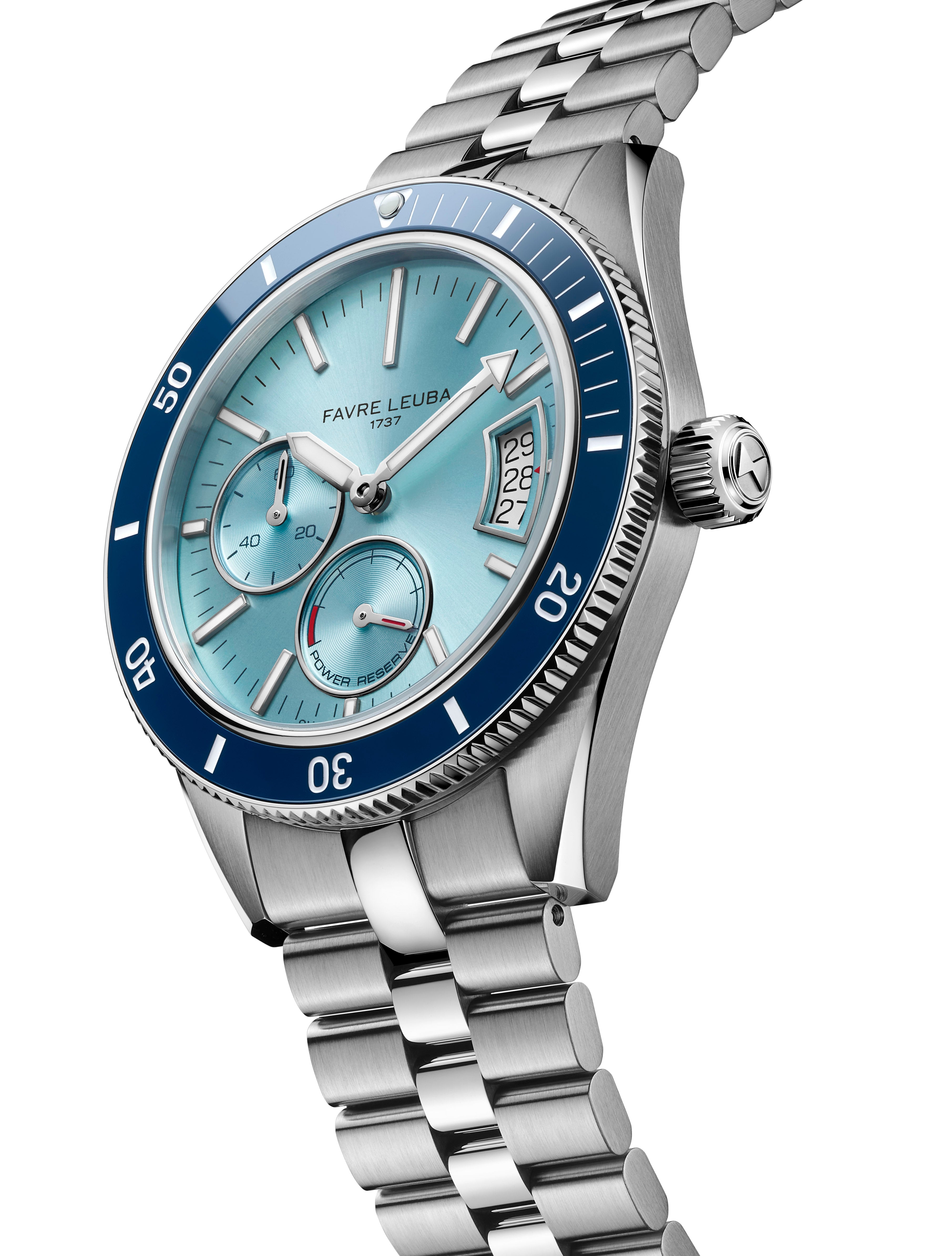Favre Leuba Deep Raider Power Reserve Watch 00.20310.109.04.200 Angled Product Shot
