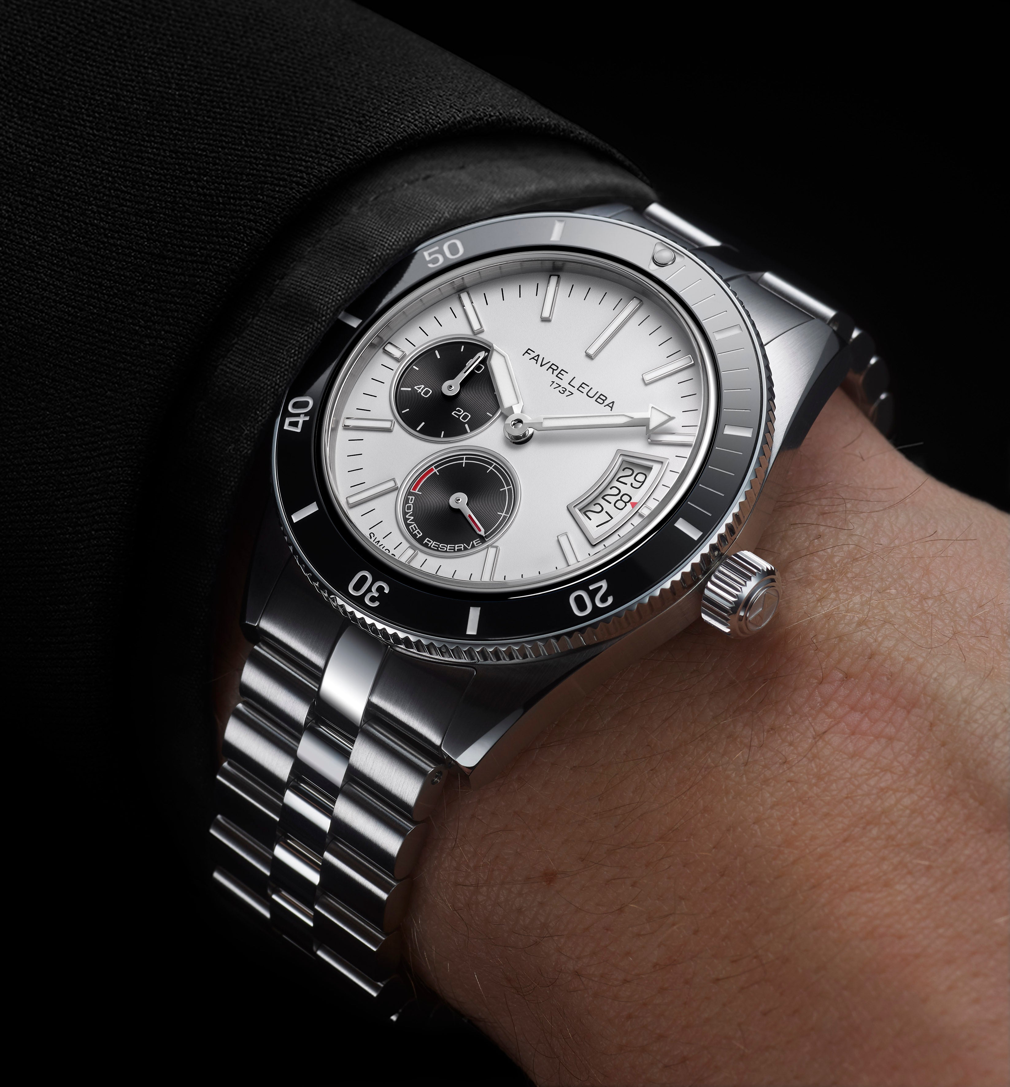 Favre Leuba Deep Raider Power Reserve Watch 00.20310.109.13.200 Lifestyle Wrist Close Up