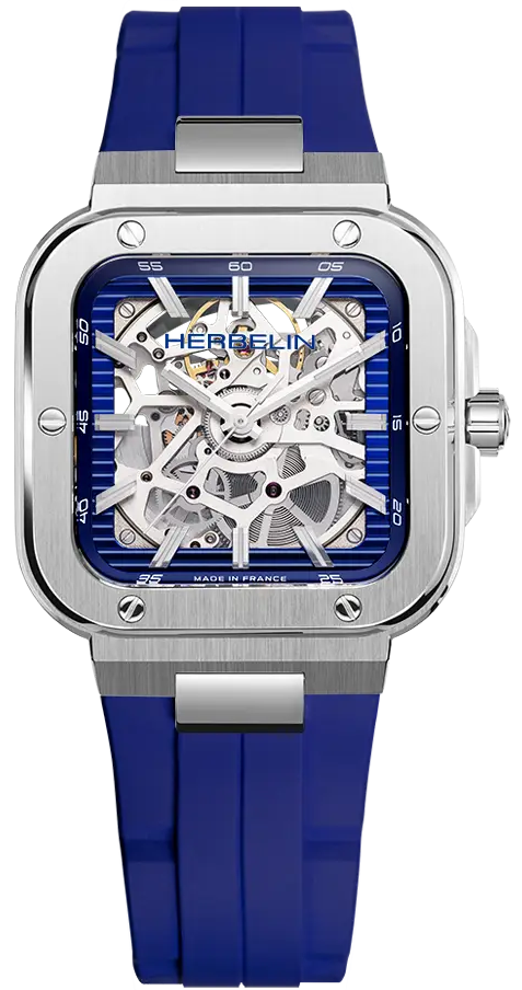Herbelin Watch Cap Camarat Square Automatic Skeleton Limited Edition 1646SQ115CBC