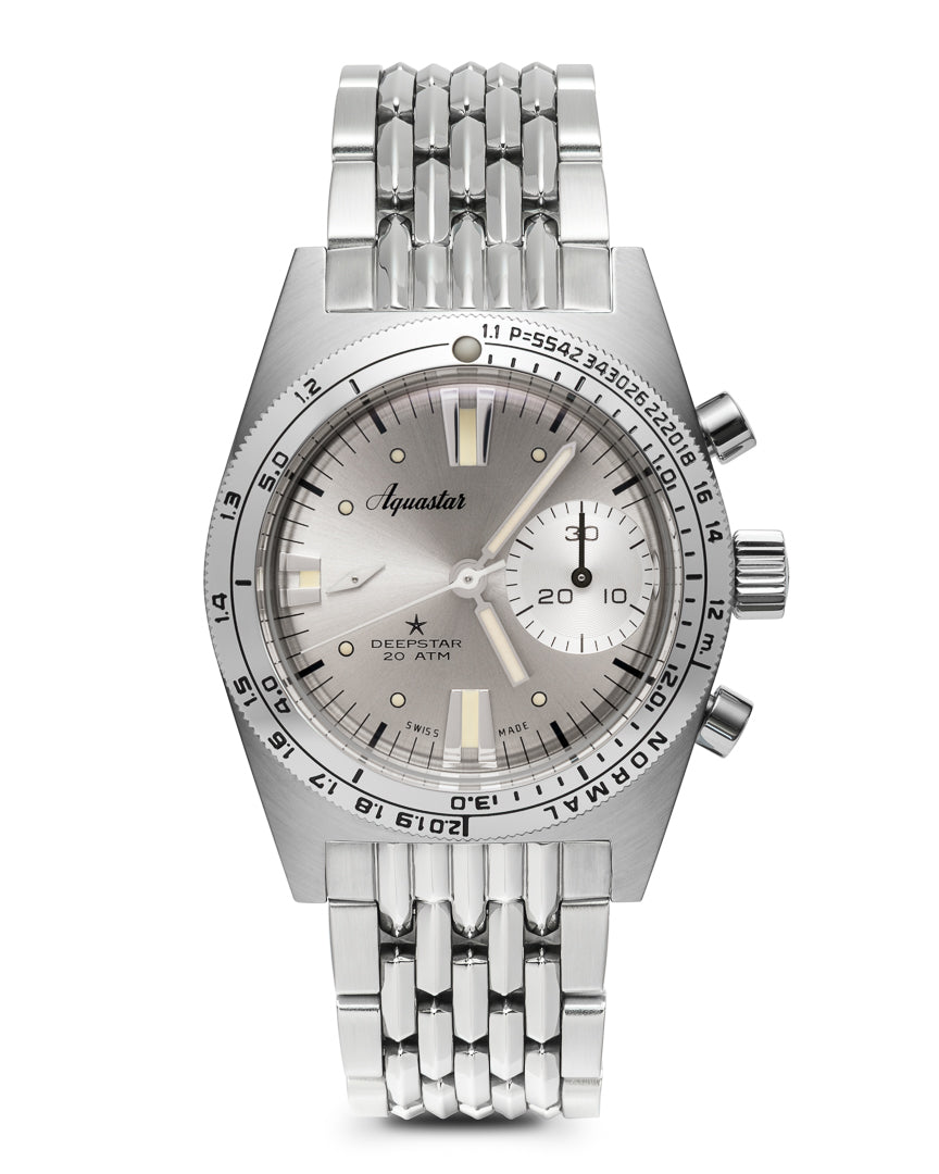 Aquastar Deepstar 39mm Chronograph Silverline Watch DS39-BOR-Silverline Image 1