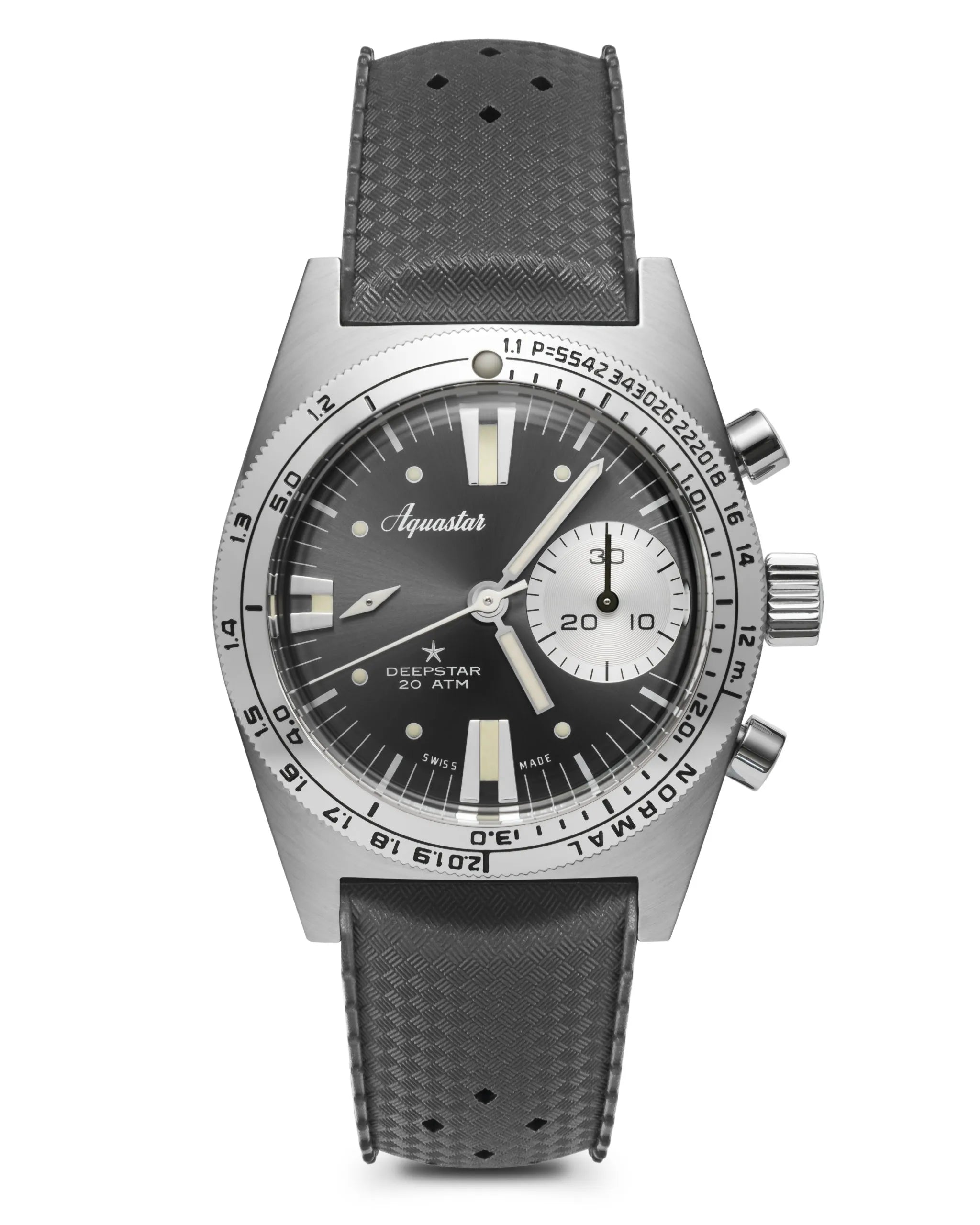 Aquastar Deepstar 39mm Chronograph Steel Grey Watch DS39-TRO SG Image 1