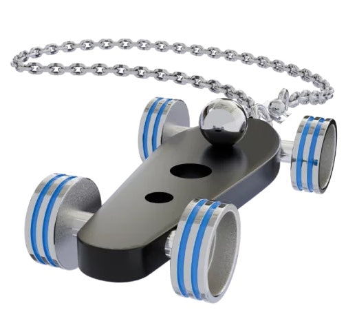 B.R.M. Key Chain Bolides by B.R.M Black w French Blue Wheel Support Chain Black w French Blue Wheel Support Chain Image 1