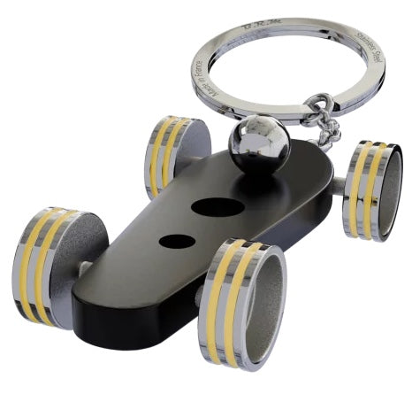 B.R.M. Key Ring Bolides by B.R.M Black w Yellow Wheel Support Ring Black w Yellow Wheel Support Ring Image 1