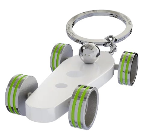 B.R.M. Key Ring Bolides by B.R.M White w Apple Green Wheel Support Ring White w Apple Green Wheel Support Ring Image 1