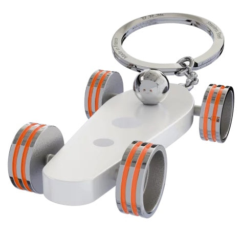 B.R.M. Key Ring Bolides by B.R.M White w Orange Wheel Support Ring White w Orange Wheel Support Ring Image 1