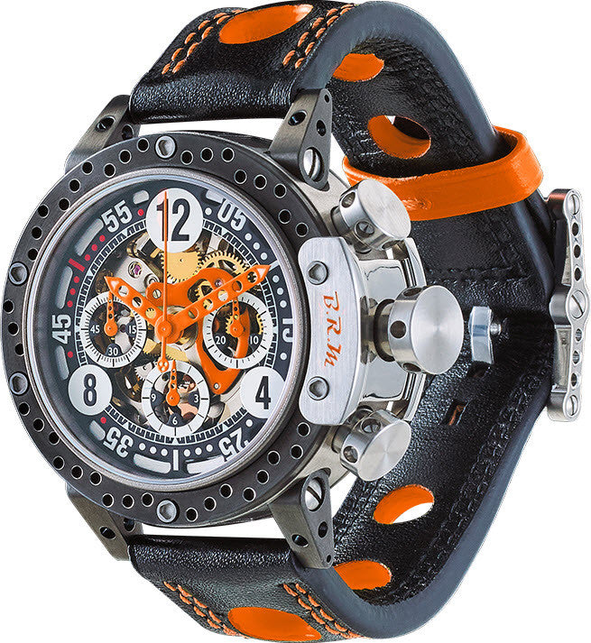 B.R.M. Watch DDF12-44 Skeleton Orange Hands DDF12-44-SQ-AO Image 1