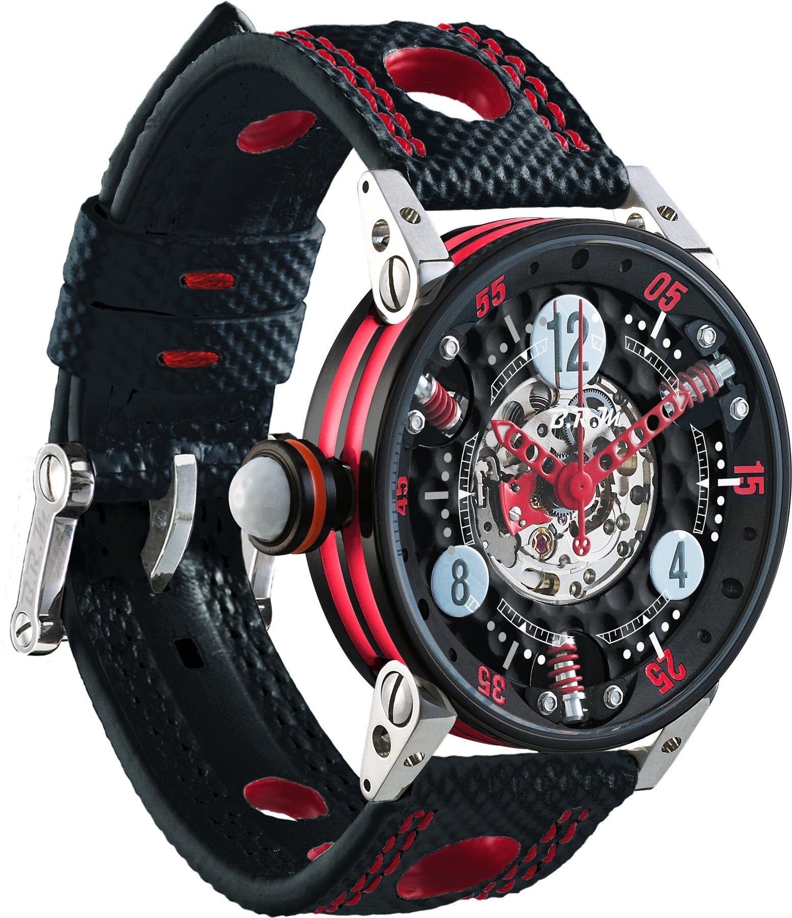 B.R.M Watch Golf Master Ladies Red Hands GF7-38-SA-N-SQ-AR Image 1