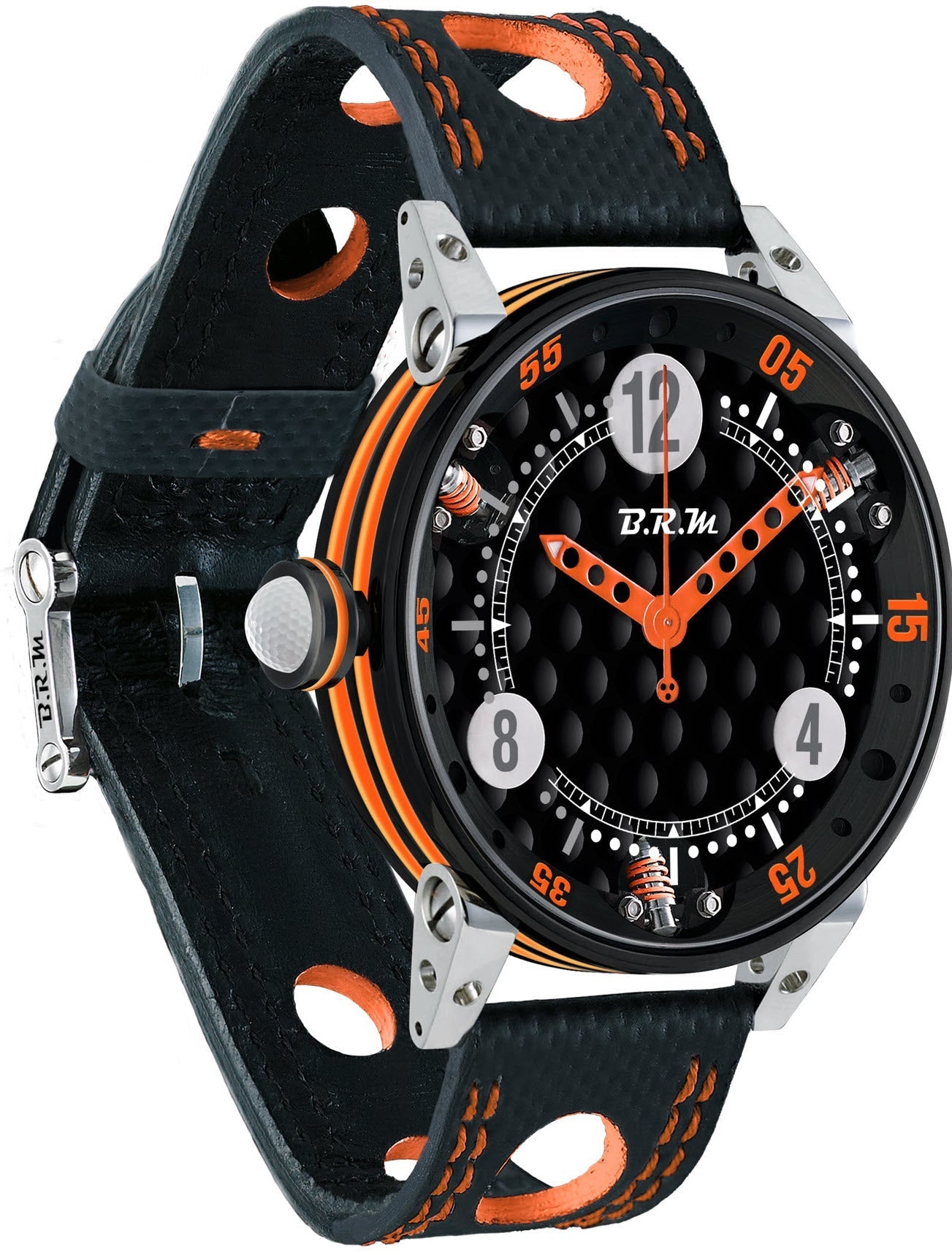 B.R.M Watch Golf Master Mens Mens Orange Hands GF6-44-SA-N-AO Image 1
