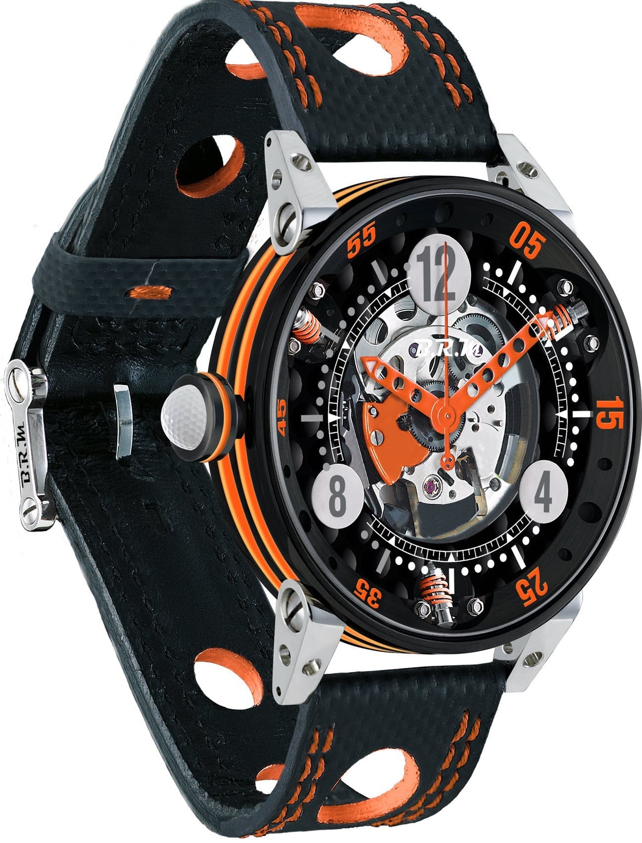 B.R.M Watch Golf Master Mens Orange Hands GF6-44-SA-N-SQ-AO Image 1