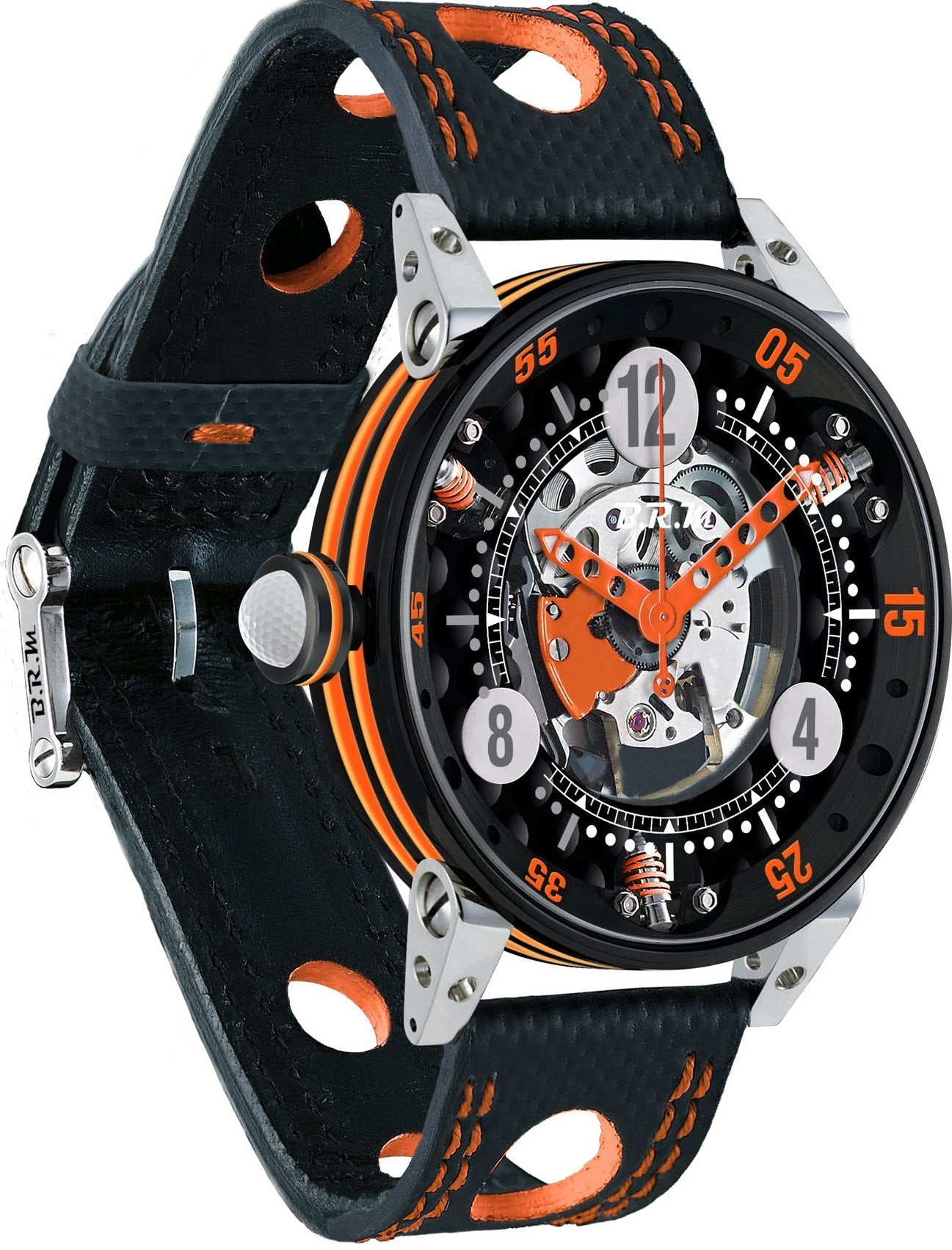 B.R.M Watch Golf Master Mens Orange Hands GF6-44-SA-N-SQ-AO Image 1