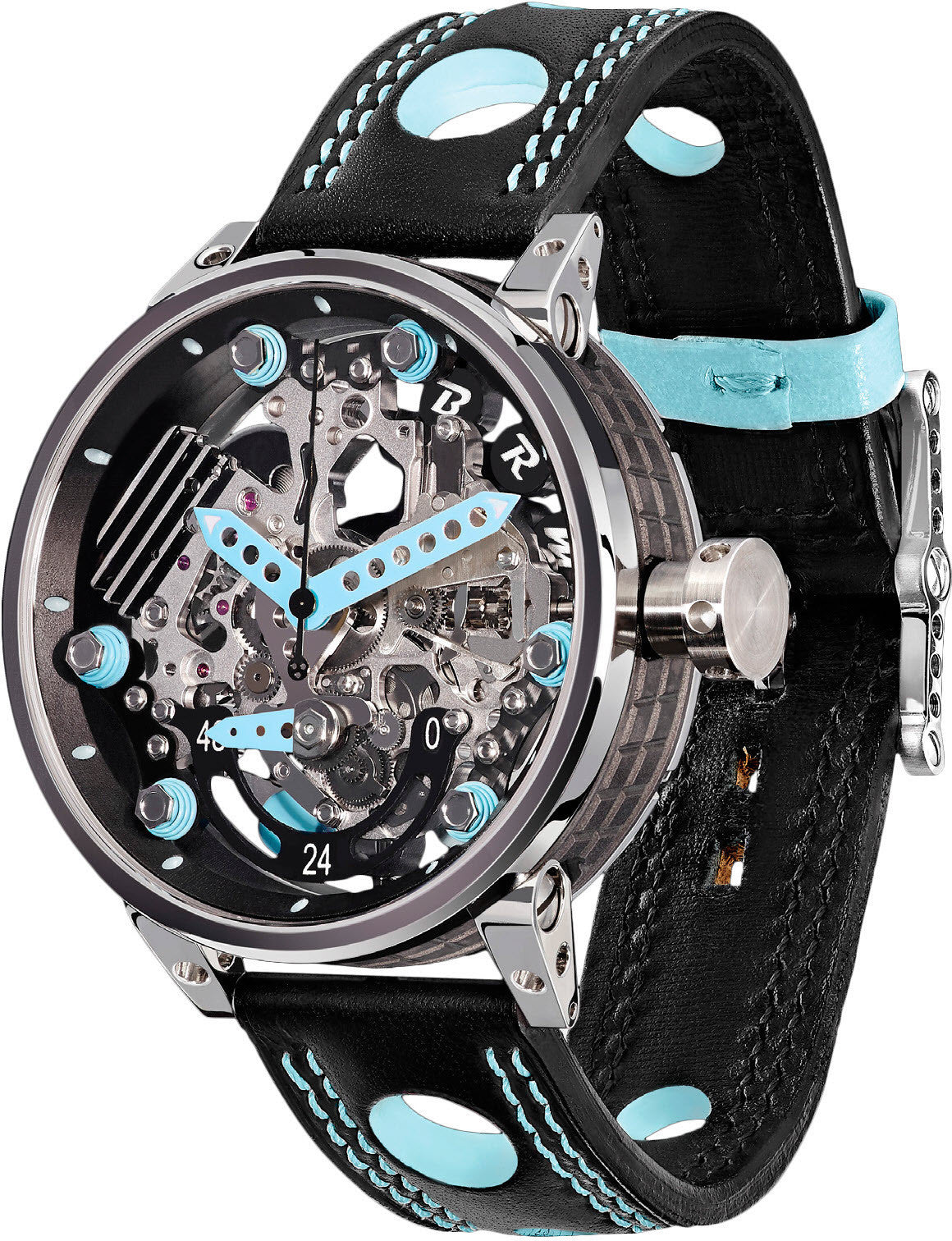 B.R.M. Watch R-46 Light Blue Hands R-46-TN-ABLC Image 1