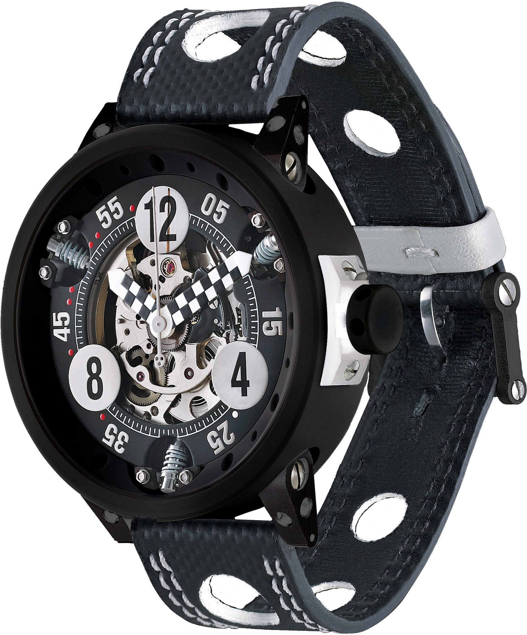B.R.M Watch RG-46 Checked Black Red Hands RG-46-MK-ADR Image 1