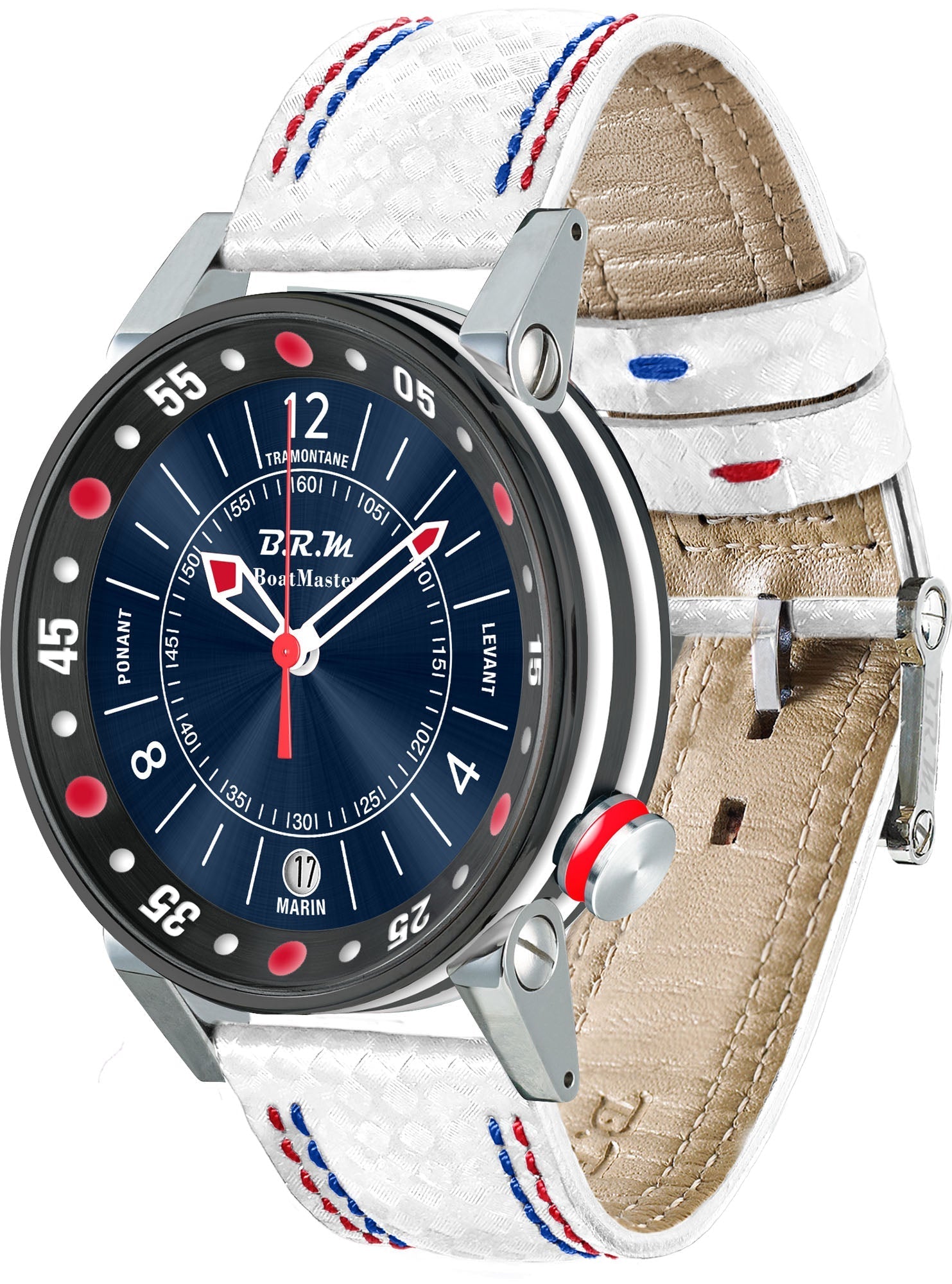B.R.M. Watches Boat Master BM2 34mm Blue Sun Watch BM2-34-N-CBL-AGR Image 1