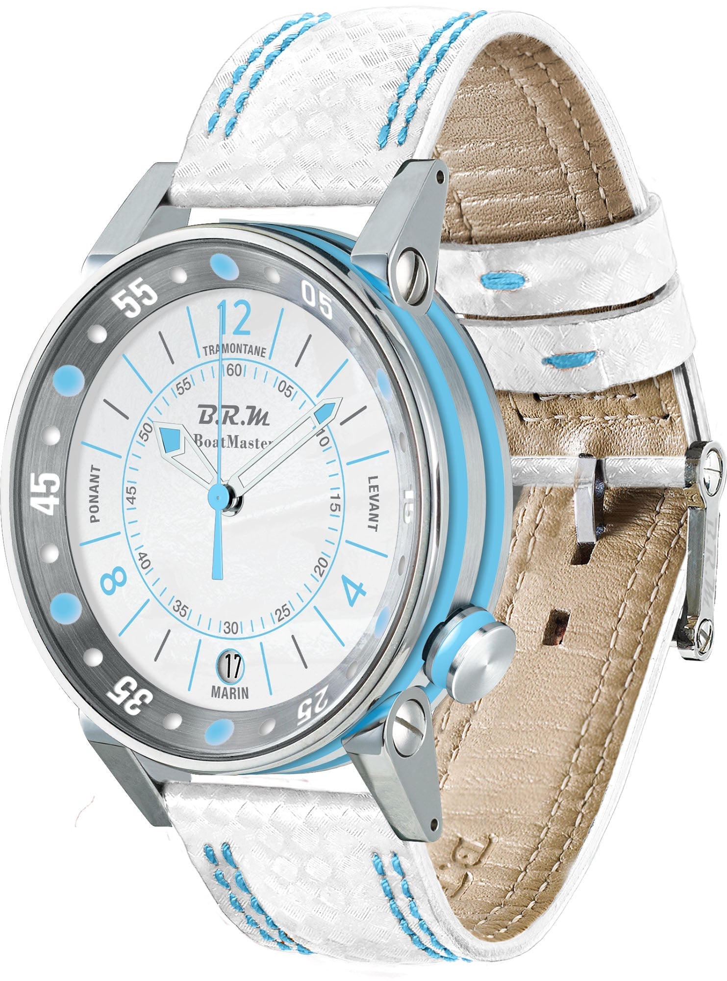 B.R.M. Watches Boat Master BM2 34mm White Watch BM2-34-GT-BLC Image 1