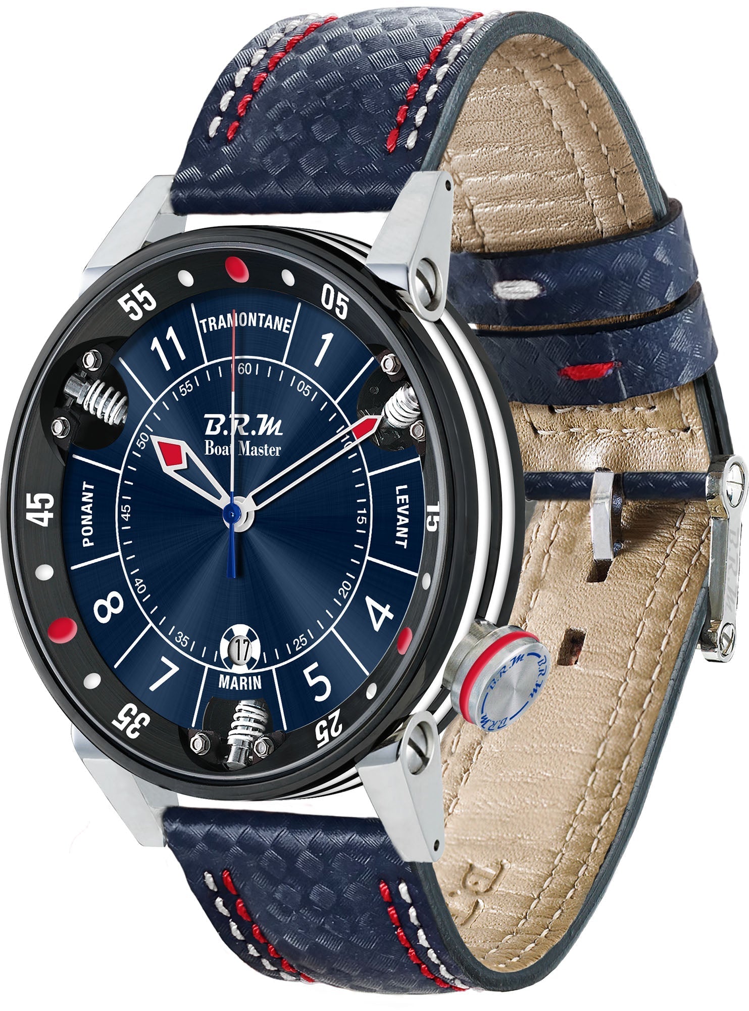 B.R.M. Watches Boat Master Chronograph Blue Sun Watch BM6-44-SA-N-CBL-AGR-OBLM Image 1