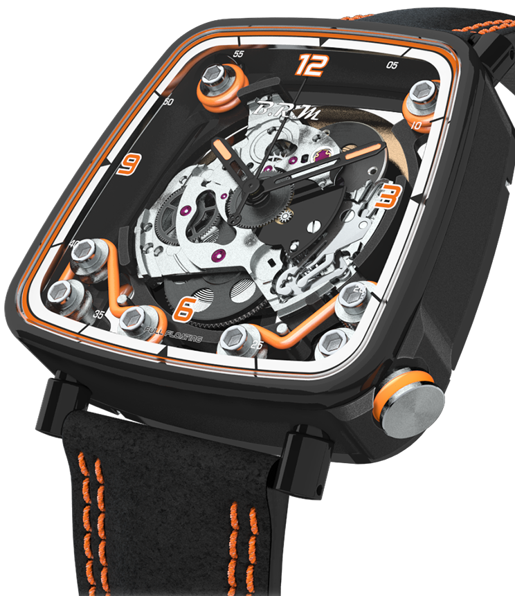 B.R.M. Watches FF39-40 Black Titanium Orange Watch FF39-40-TN-LFN-O Image 1