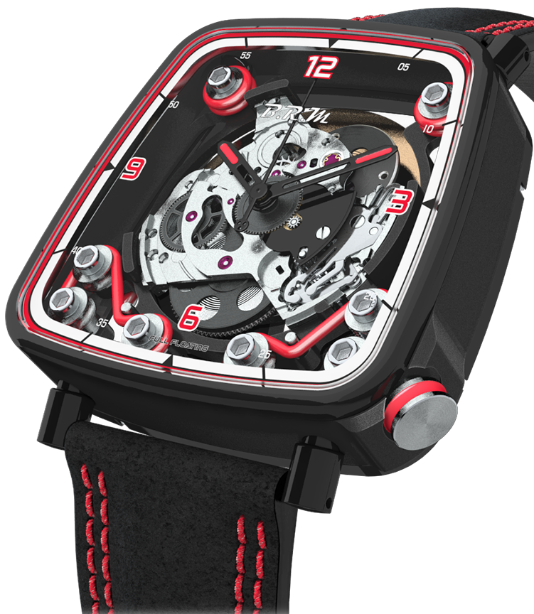 B.R.M. Watches FF39-40 Black Titanium Red Watch FF39-40-TN-LFN-R Image 1