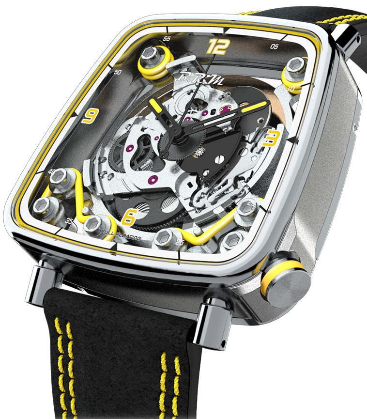 B.R.M. Watches FF39-40 Grey Titanium Yellow Watch FF39-40-TG-LFG-J Image 1