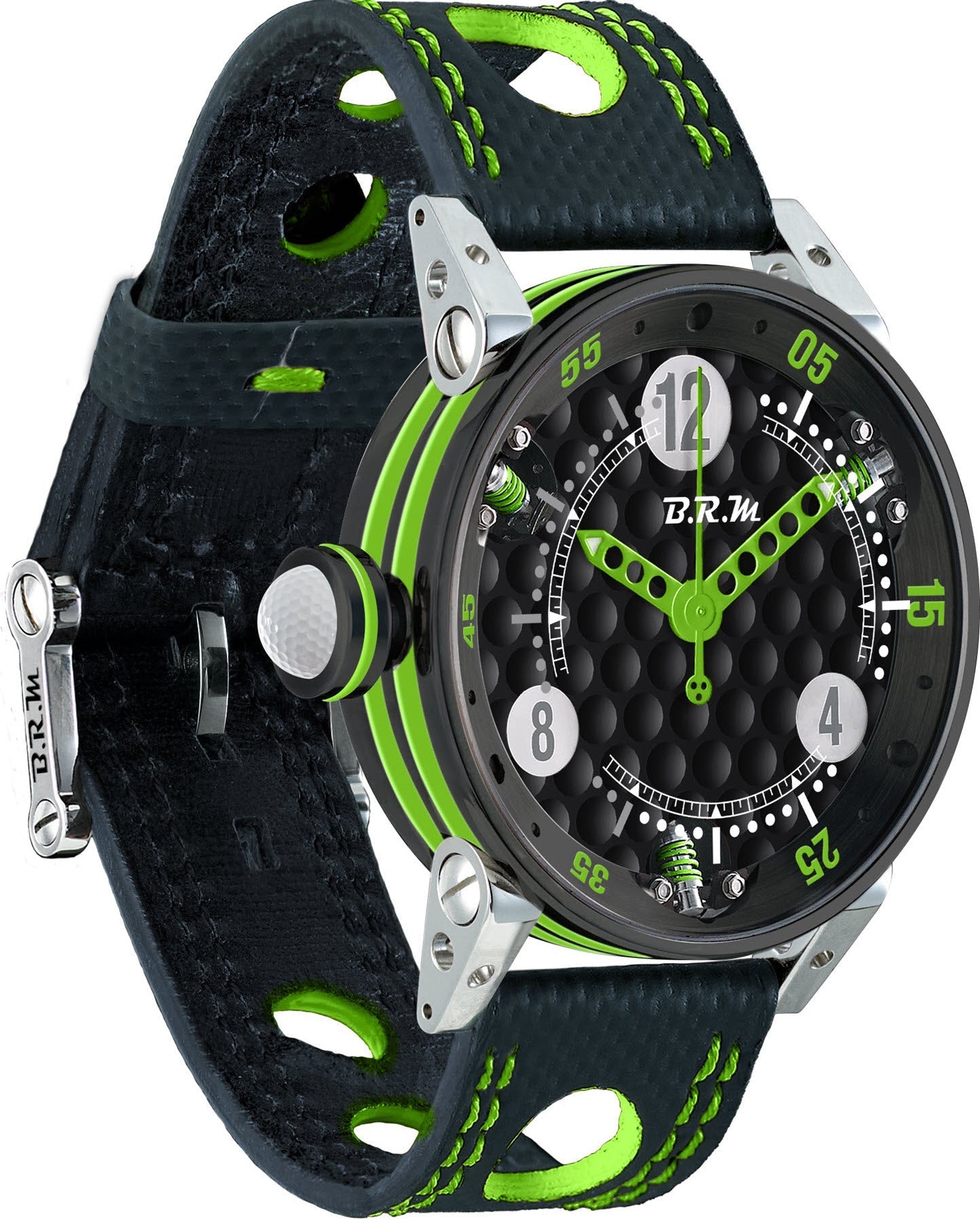 B.R.M. Watches Golf Master Ladies Lime Green Hands Watch GF7-38-SA-N-AVP Image 1