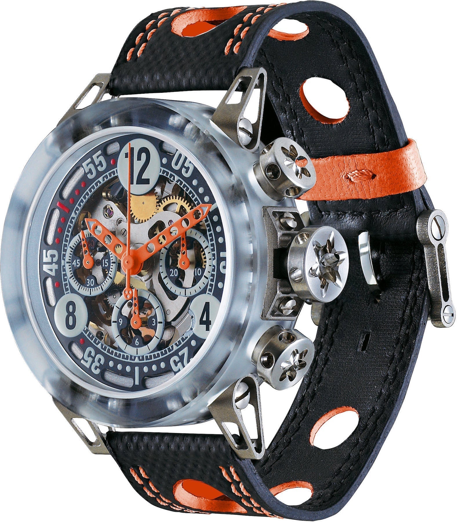 B.R.M. Watches MK-44 Orange Hands Watch MK-44-AO Image 1