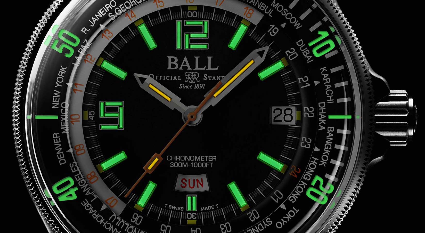 Ball Watch Company Engineer Master II Diver Worldtime Limited Edition Watch DG2232A-PC-BK Image 6