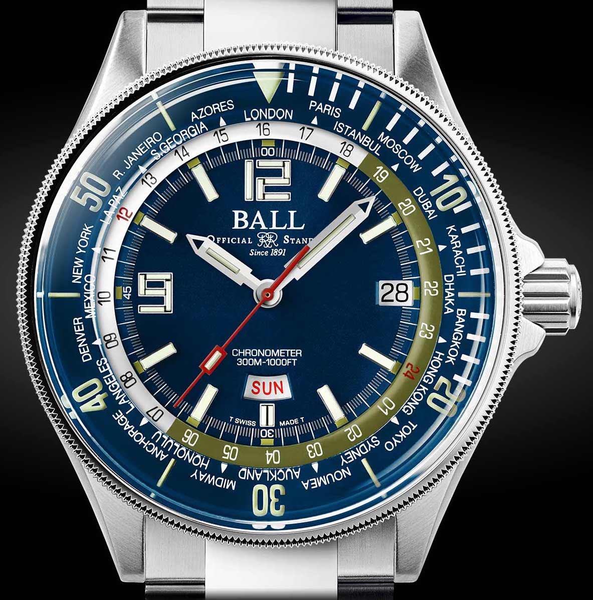 Ball Watch Company Engineer Master II Diver Worldtime Limited Edition Watch DG2232A-SC-BE Image 4