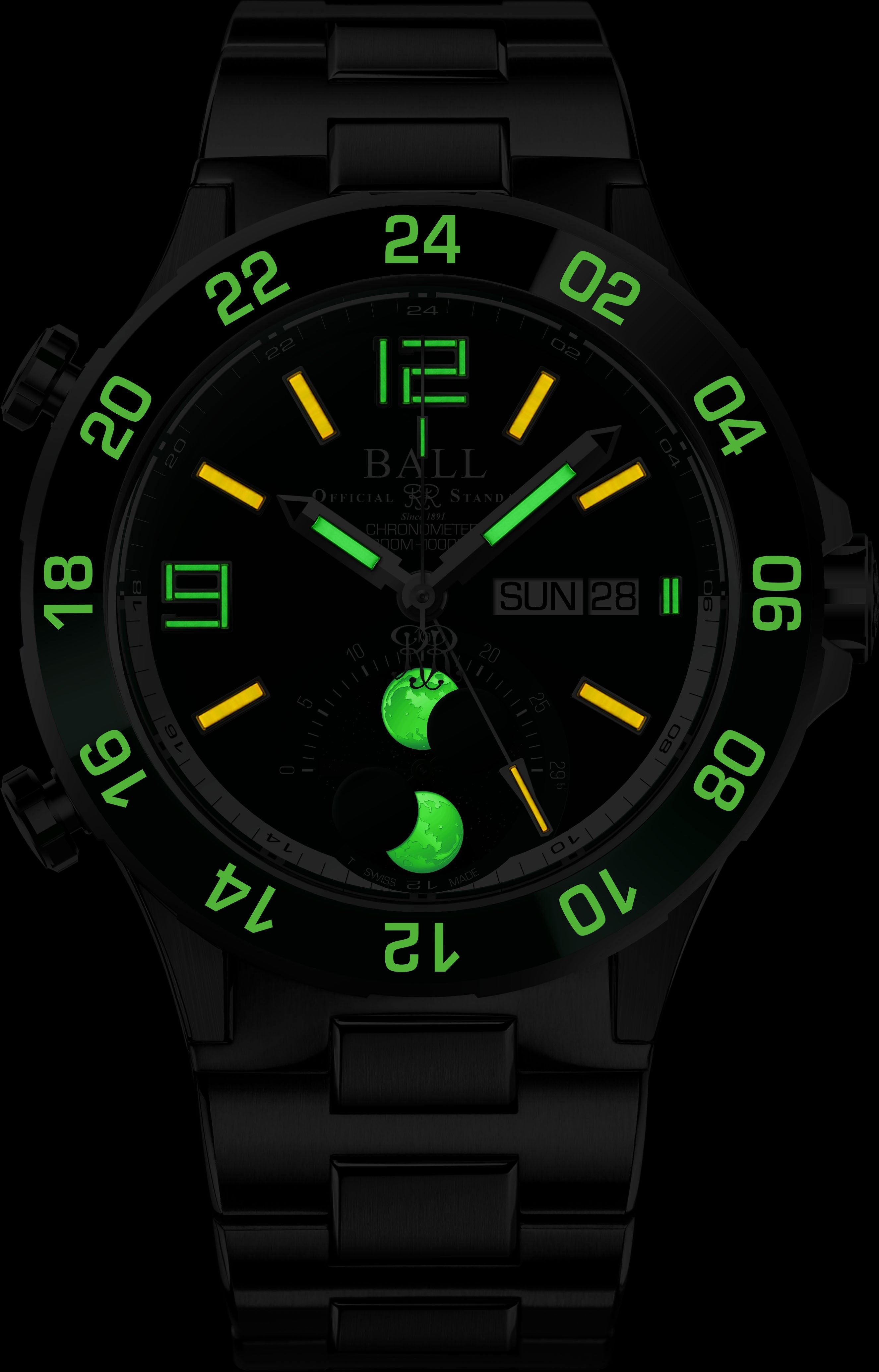 Ball Watch Company Roadmaster Marine GMT Moon Phase Limited Edition Watch DG3220A-S2C-GR Image 2