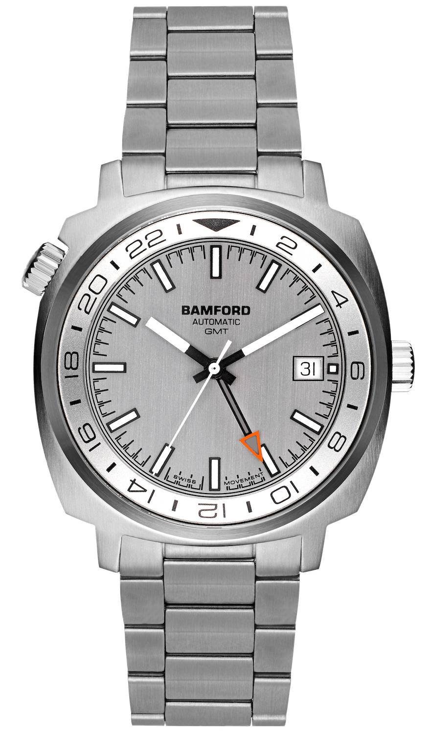 Bamford Watch GMT Steel Mirrage GMT-SS-SIL-MIRAGE
