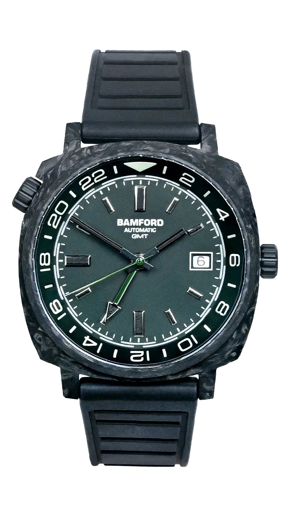 bamford-gmt-forged-carbon-dark-muted-green-silver-accents-watch