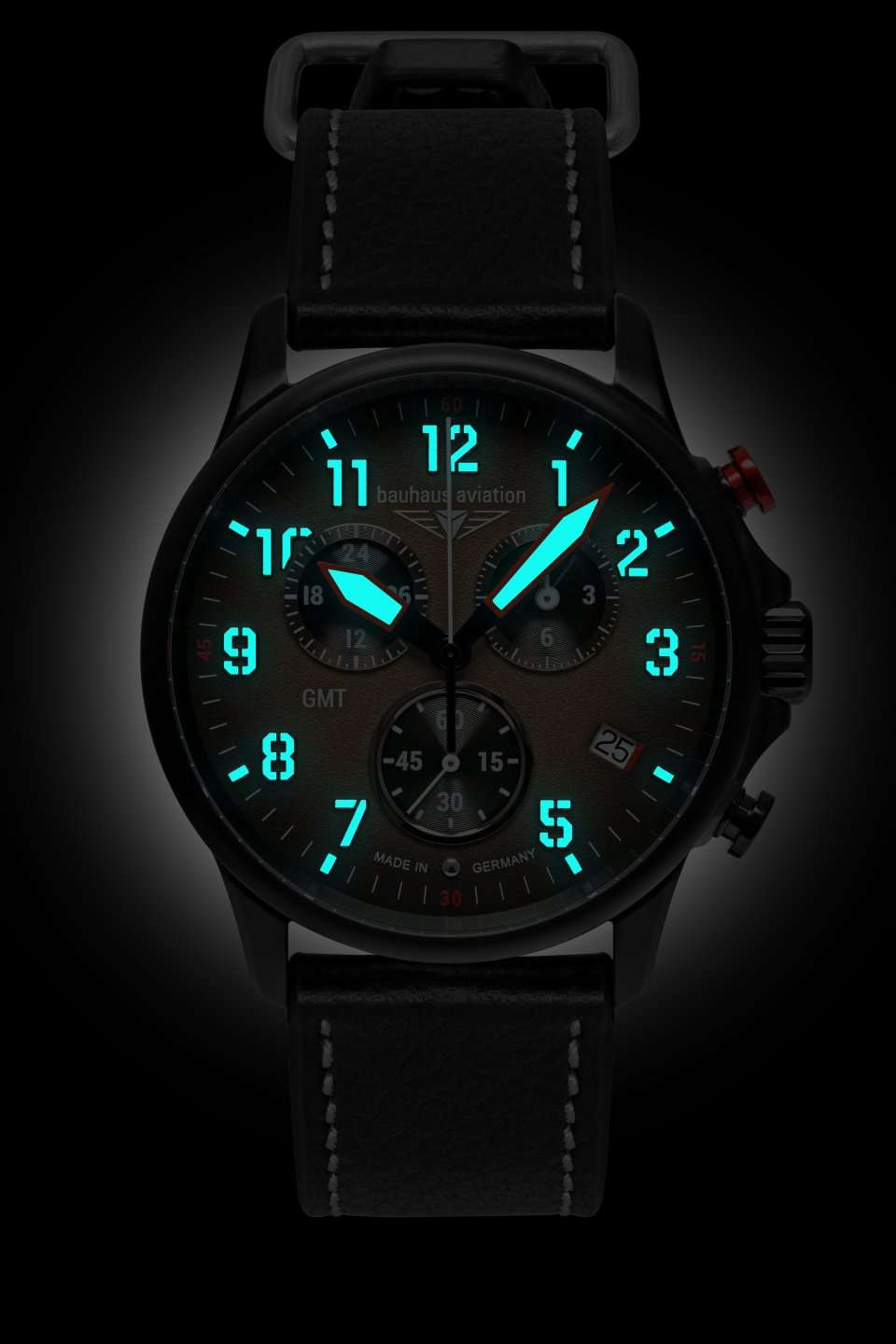 Bauhaus Aviation Blackwing Quartz GMT Chronograph Watch 28861 Image 2