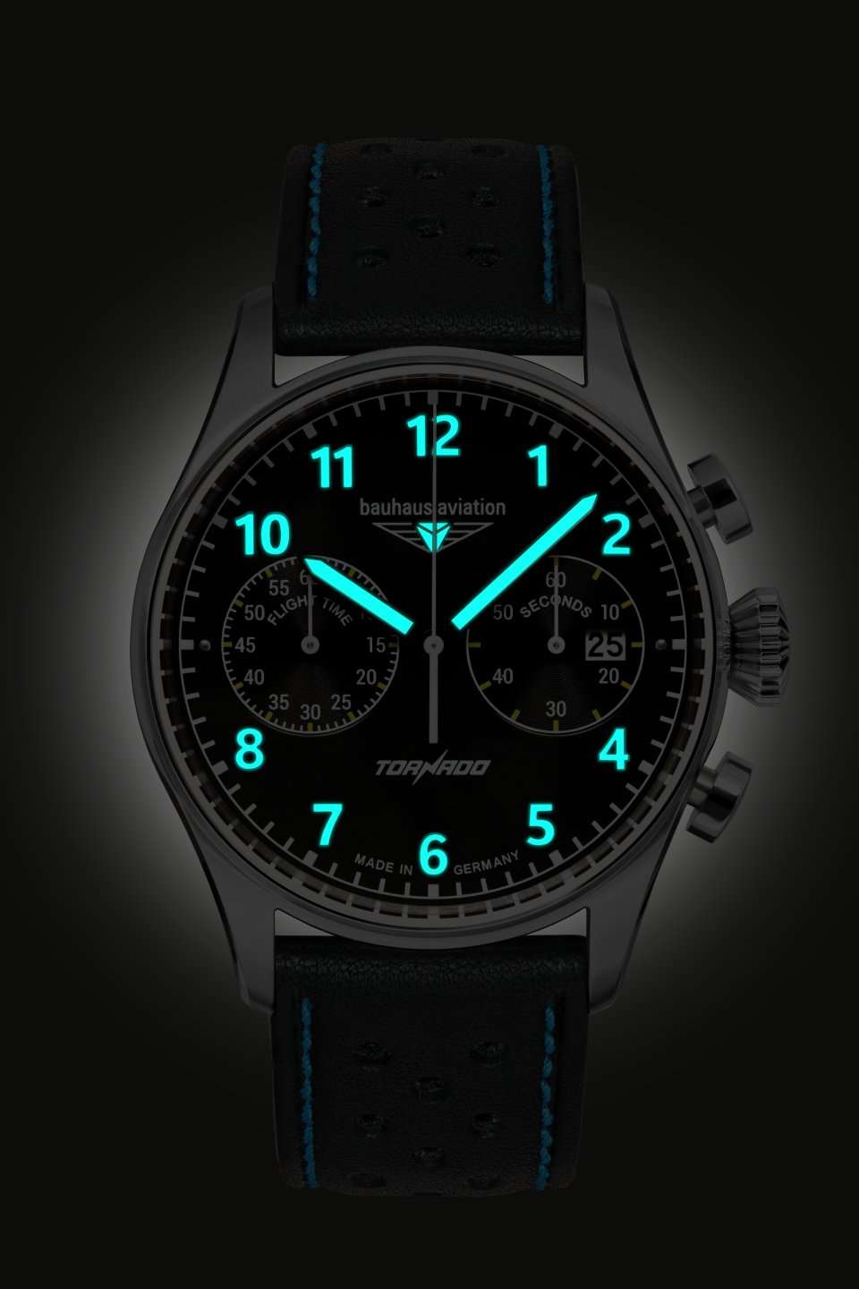 Bauhaus Aviation Flight Control Tornado Quartz Chronnograph Watch 27703 Image 2