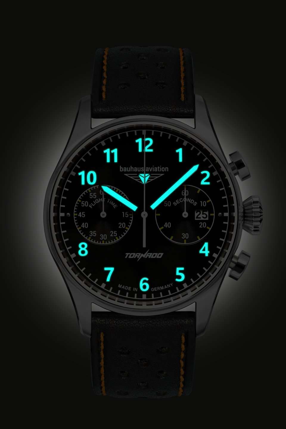 Bauhaus Aviation Flight Control Tornado Quartz Chronnograph Watch 27705 Image 2