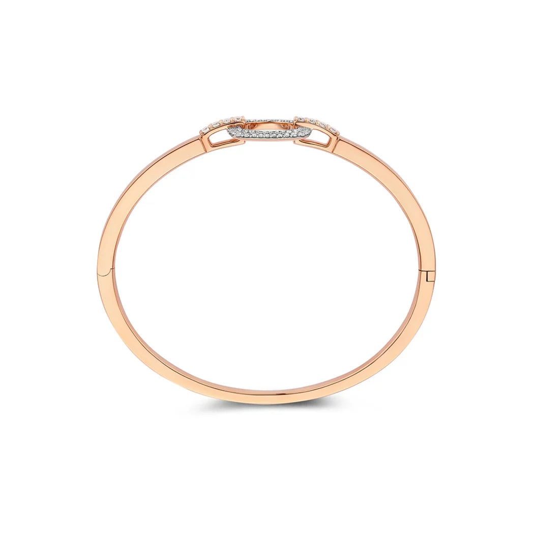 Bigli Elements 18ct Rose Gold and White Gold Diamond Bangle Bracelet BIG-002 Image 3