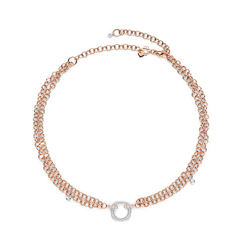 Bigli Elements 18ct Rose Gold and White Gold Diamond Necklace BIG-004 Image 1