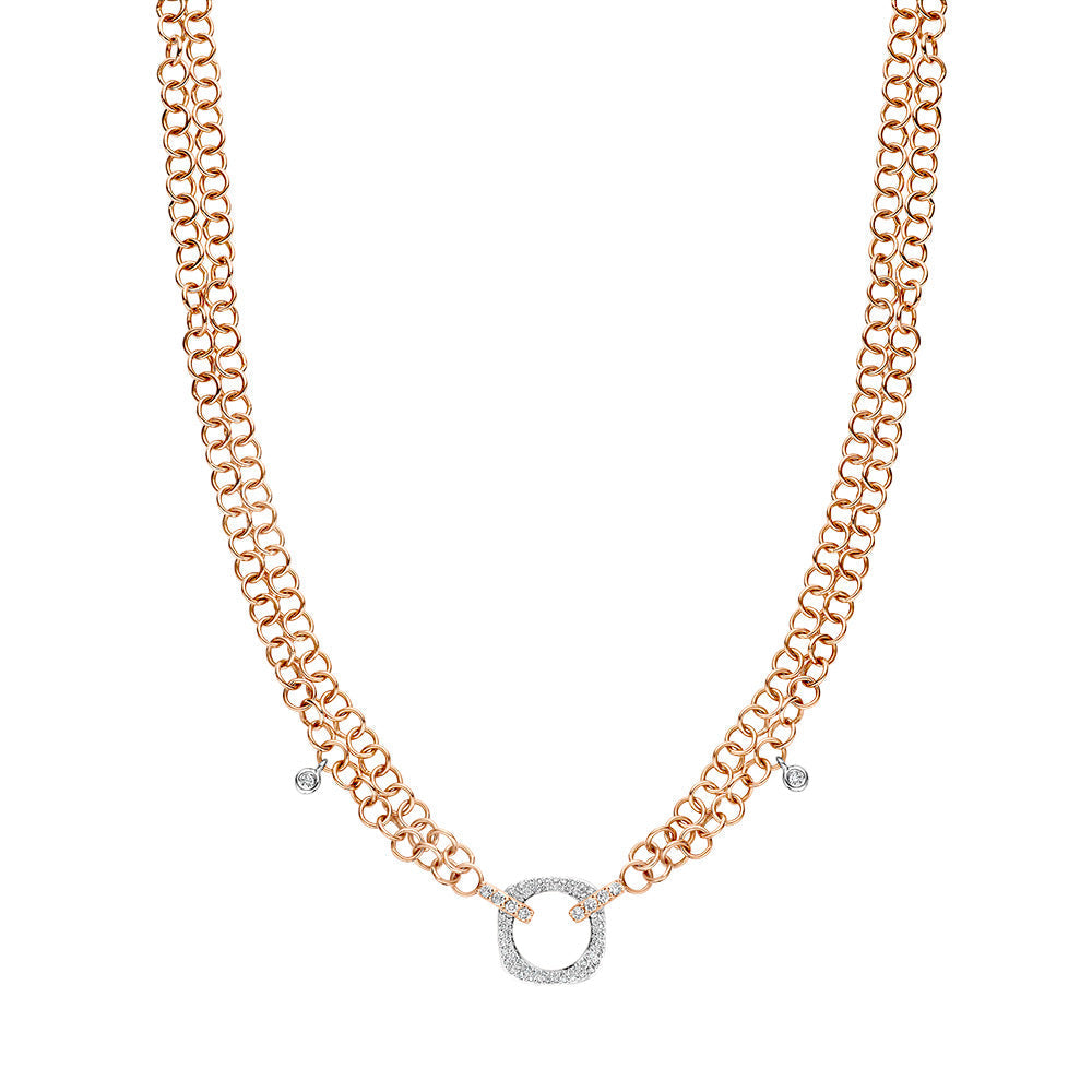 Bigli Elements 18ct Rose Gold and White Gold Diamond Necklace BIG-004 Image 2